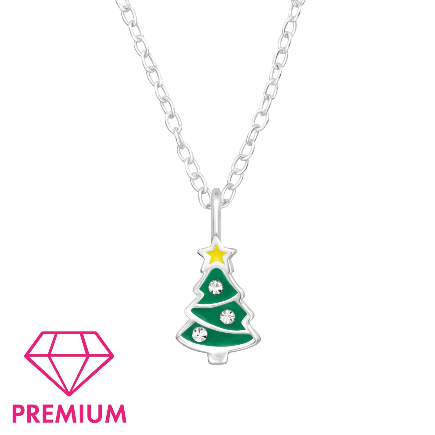 Kinder Halskette Weihnachtsbaum aus 925 Silber