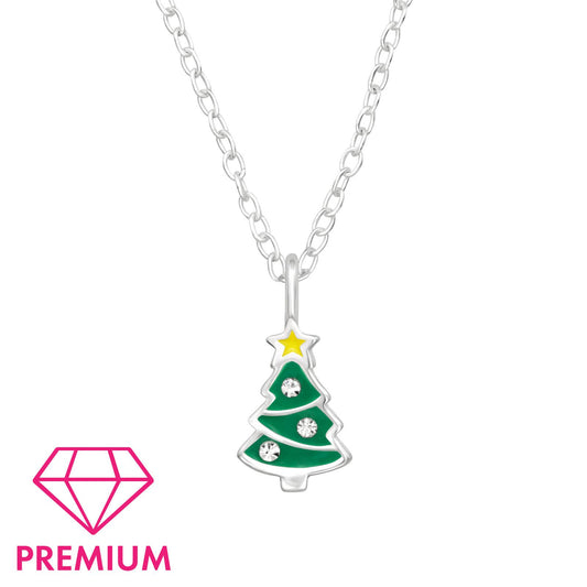 Kinder Halskette Weihnachtsbaum aus 925 Silber