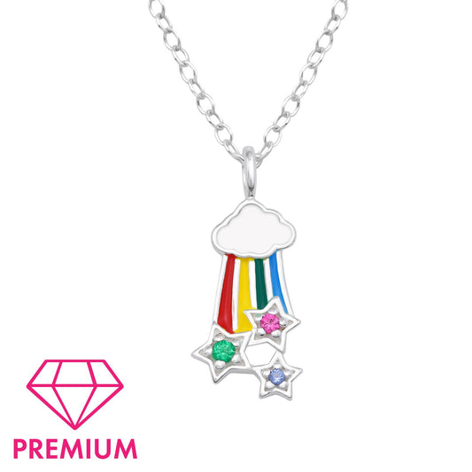 Kinder Halskette Regenbogen Stern aus 925 Silber