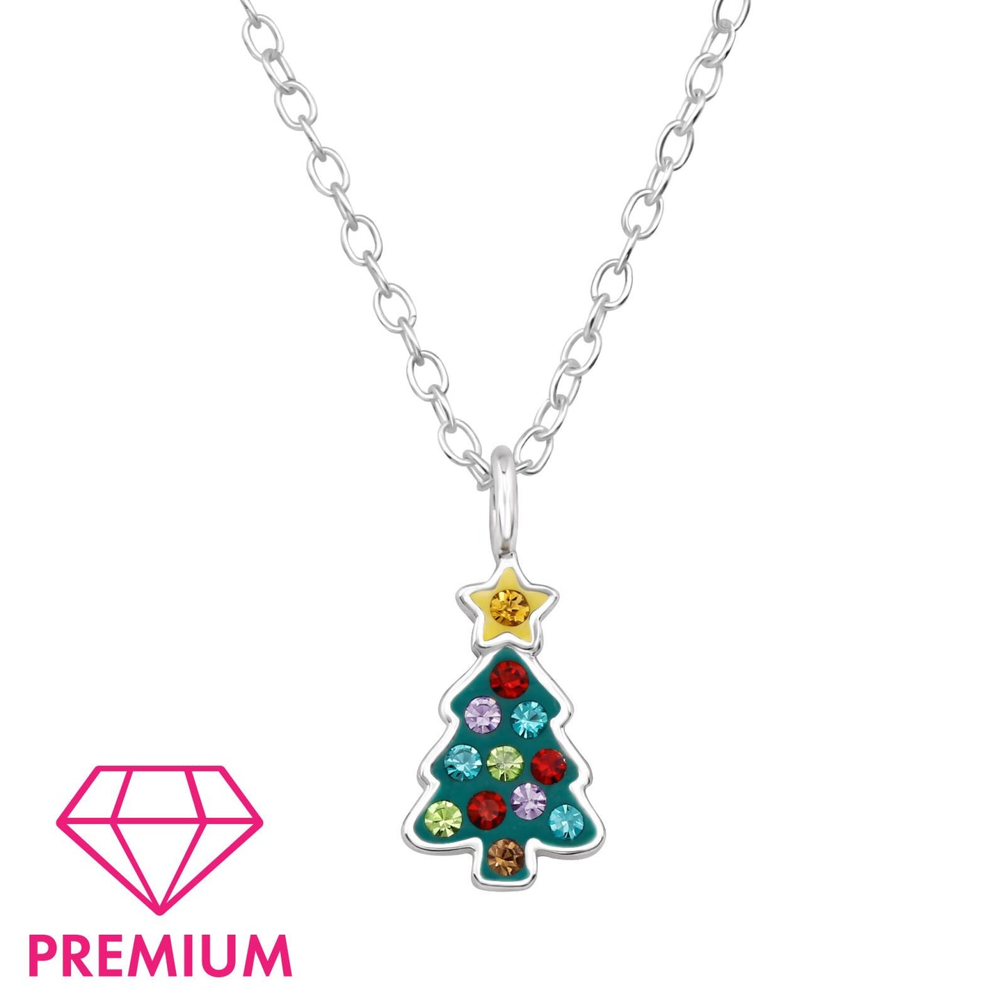 Kinder Halskette Weihnachtsbaum aus 925 Silber