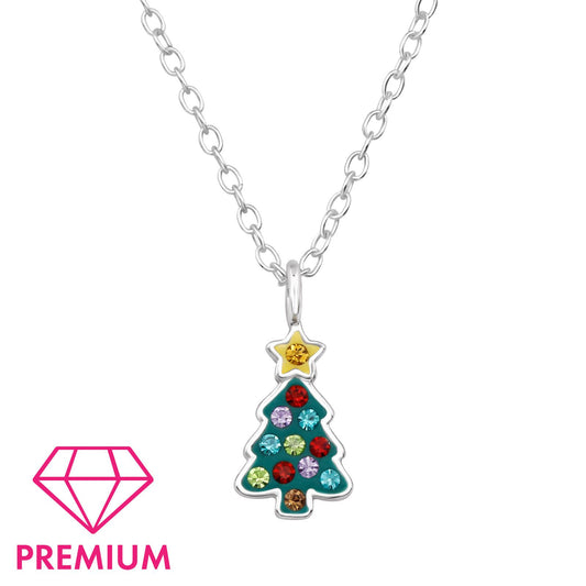 Kinder Halskette Weihnachtsbaum aus 925 Silber