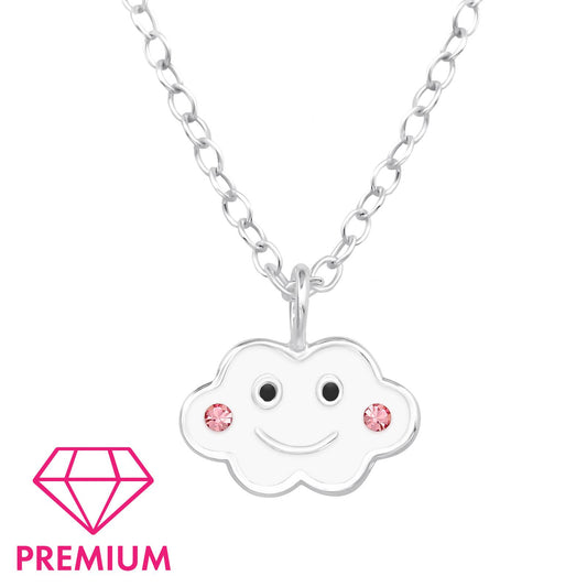 Kinder Halskette Wolken Smiley aus 925 Silber