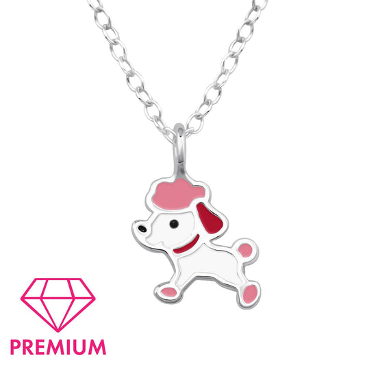 Children's necklace poodle made of 925 silver