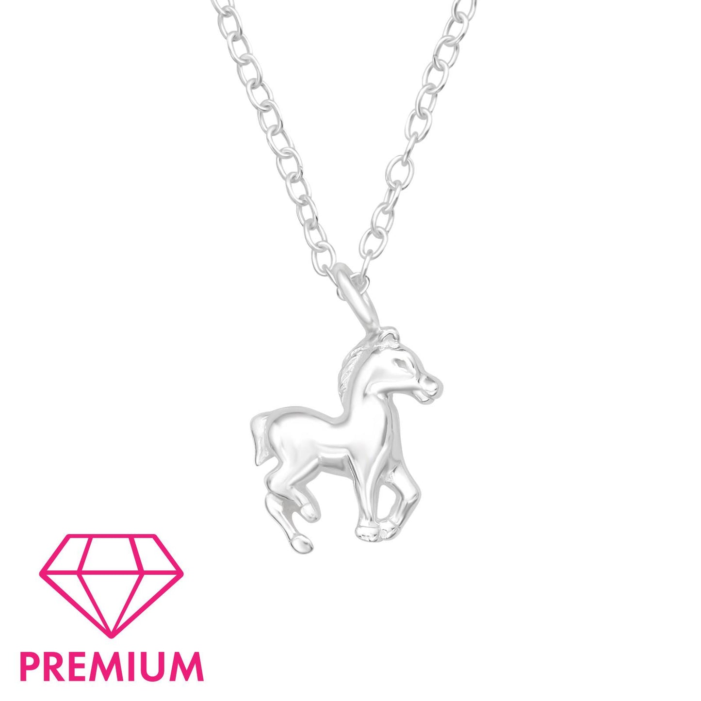 Kinder Halskette Pferd aus 925 Silber