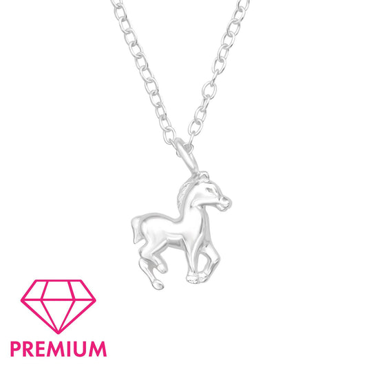 Kinder Halskette Pferd aus 925 Silber