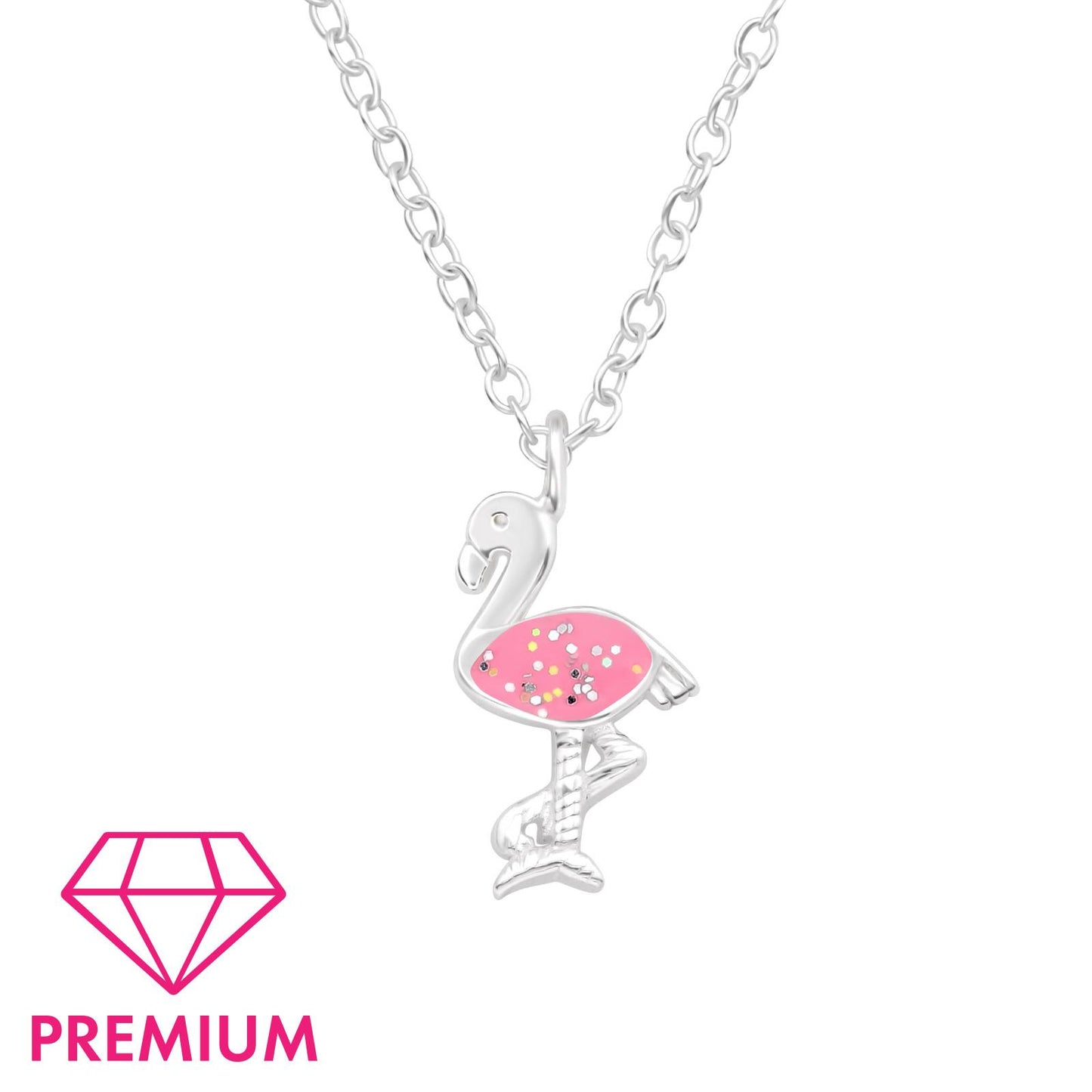 Kinder Halskette Flamingo aus 925 Silber