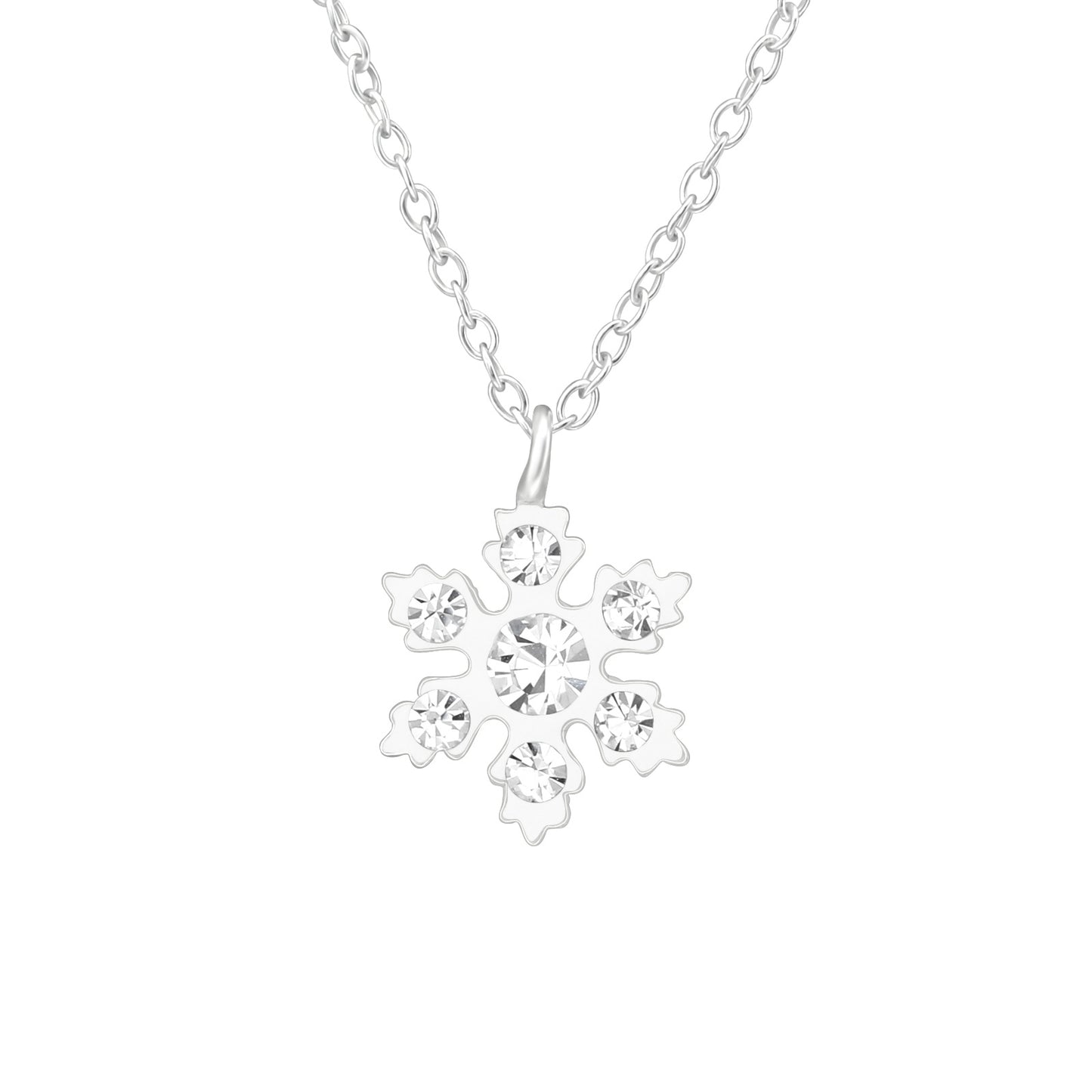Kinder Halskette Schneeflocken aus 925 Silber