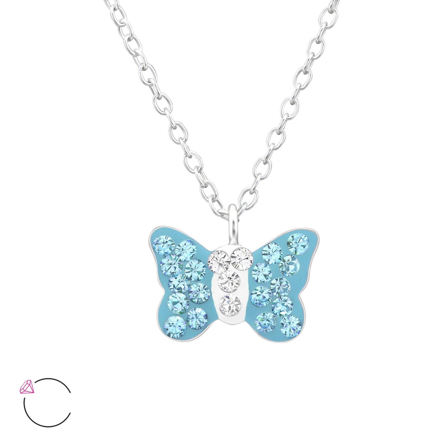 Kinder Halskette Schmetterling aus 925 Silber
