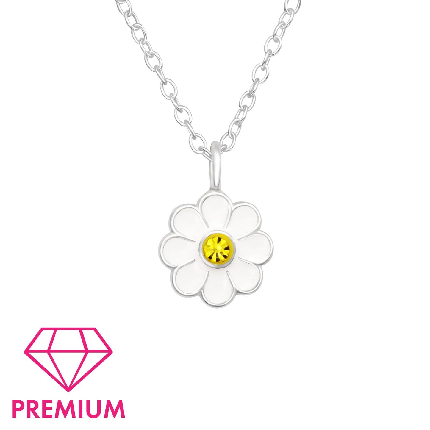 Kinder Halskette Blumen aus 925 Silber