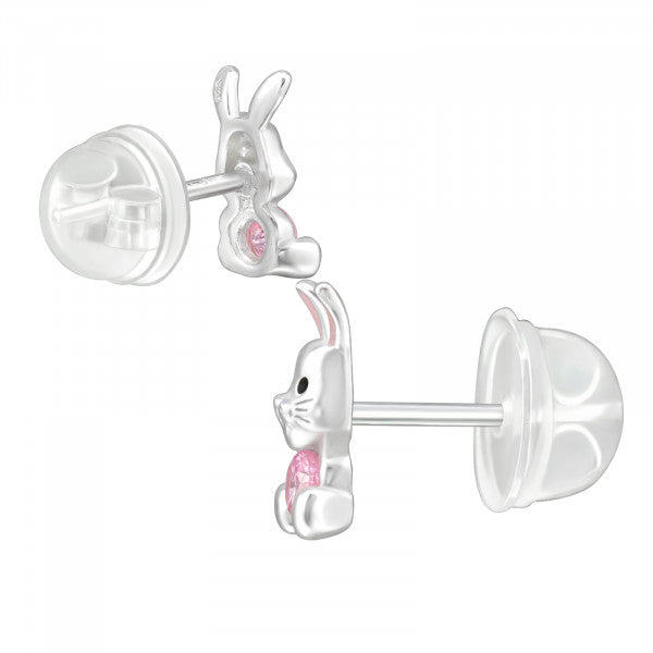 Girls' rabbit earrings made of 925 silver