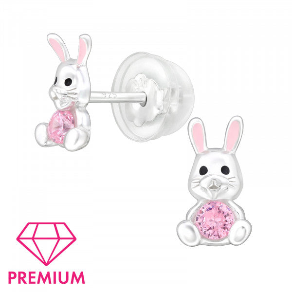 Girls' rabbit earrings made of 925 silver