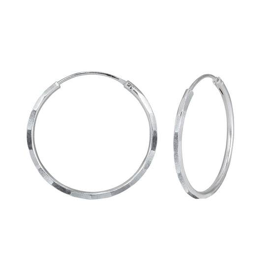 Kinder Creolen 25mm Gehämmerte aus 925 Silber