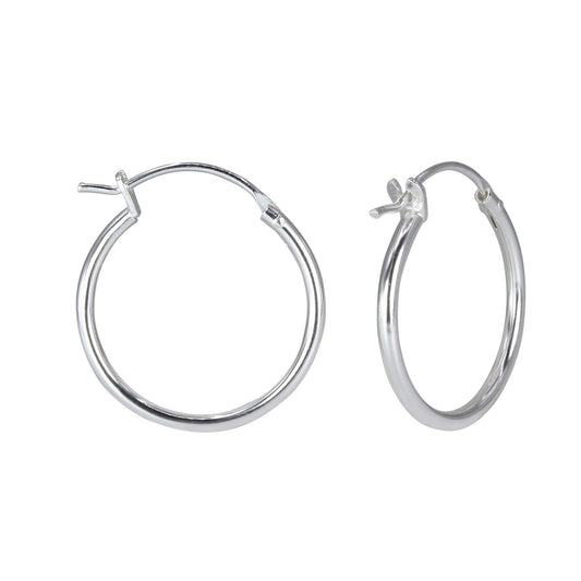 Kinder Creolen 20mm French Lock aus 925 Silber