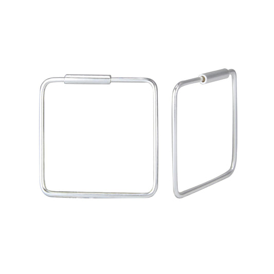 Kinder Creolen 16mm Quadratische aus 925 Silber