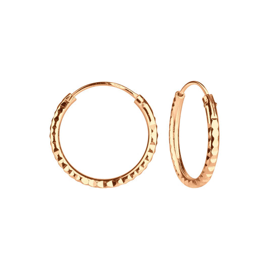 Kinder Creolen 16mm Diamond Cut aus 925 Silber