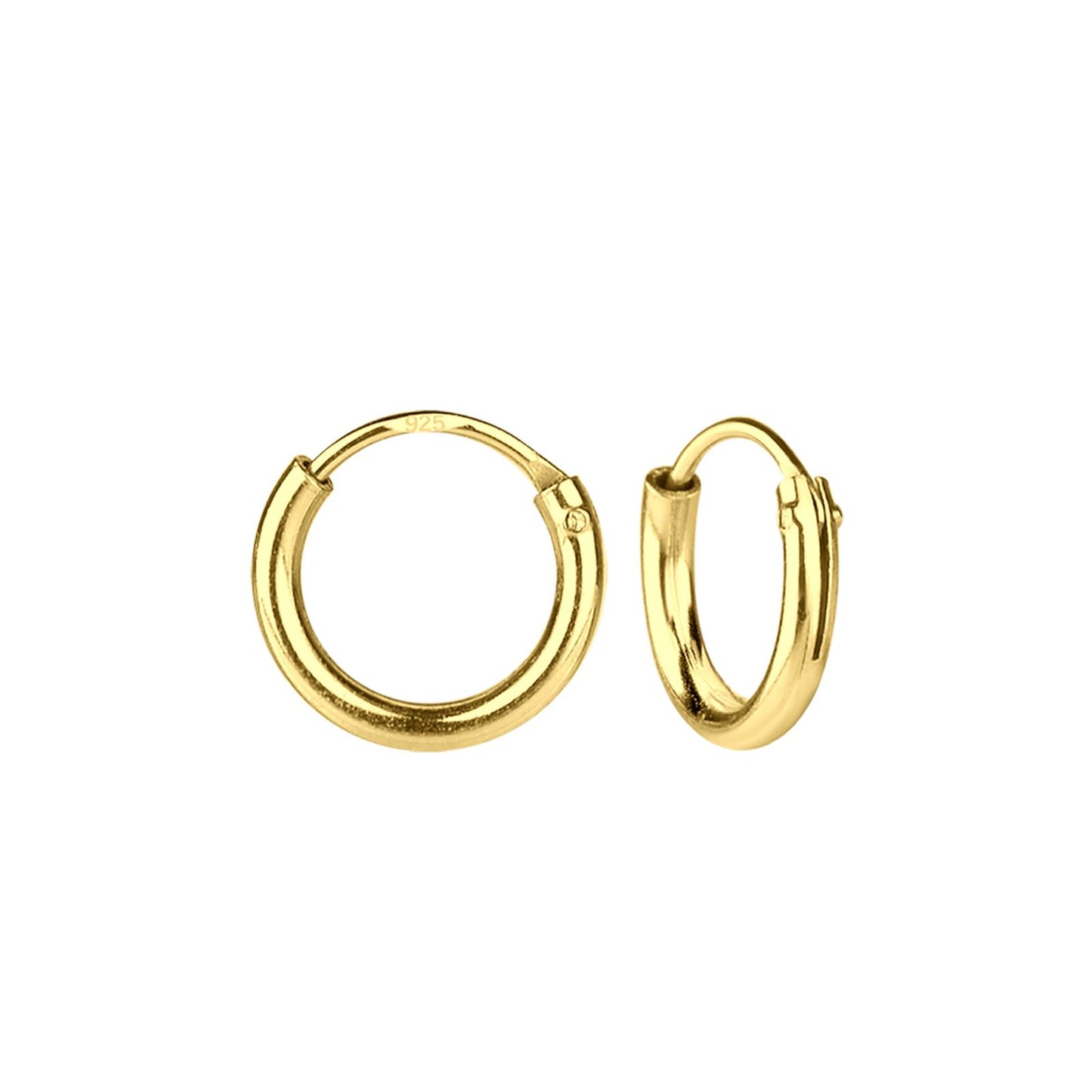 Kinderoorringen, 12 mm breed, gemaakt van 925 sterling zilver.