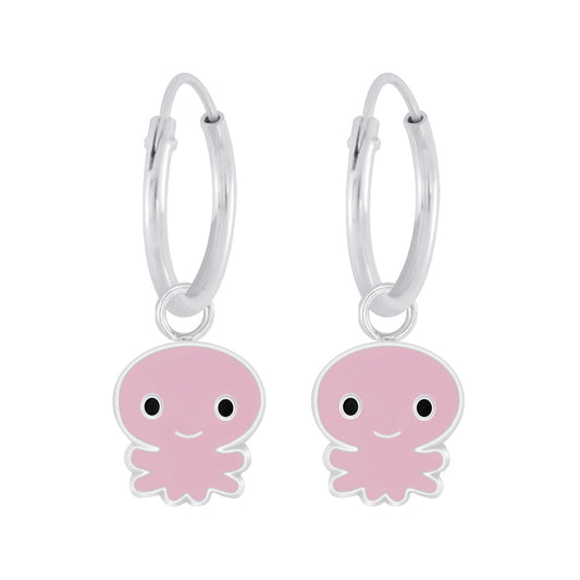 Kinder Creolen Oktopus aus 925 Silber