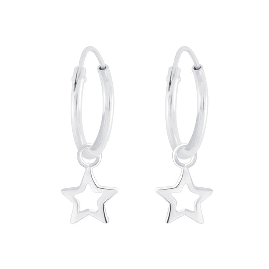 Mädchen Creolen Stern aus 925 Silber