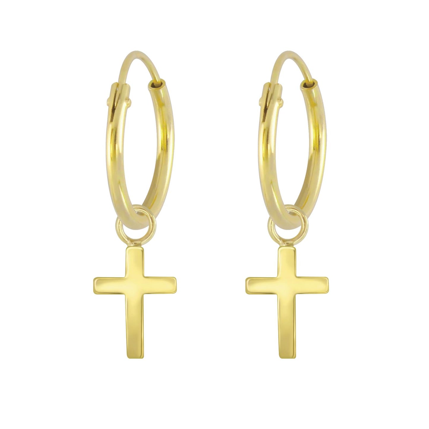 Kinder Creolen Kreuz aus 925 Silber