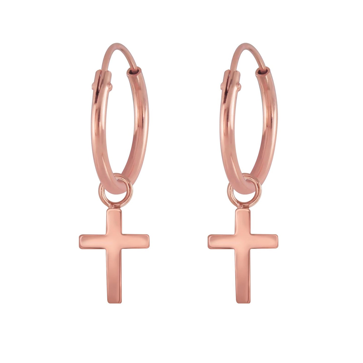 Kinder Creolen Kreuz aus 925 Silber