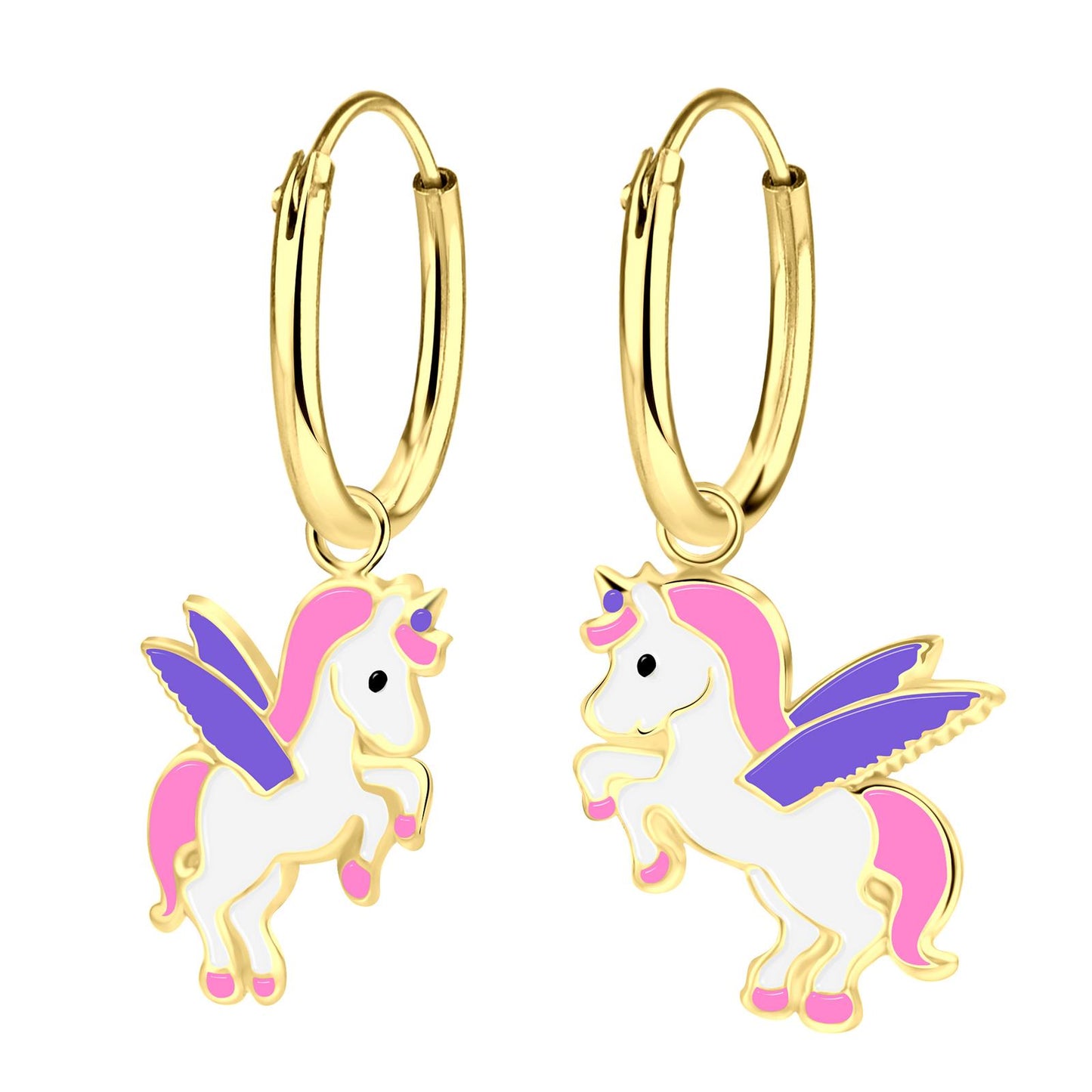 Mädchen Creolen Einhorn aus 925 Silber