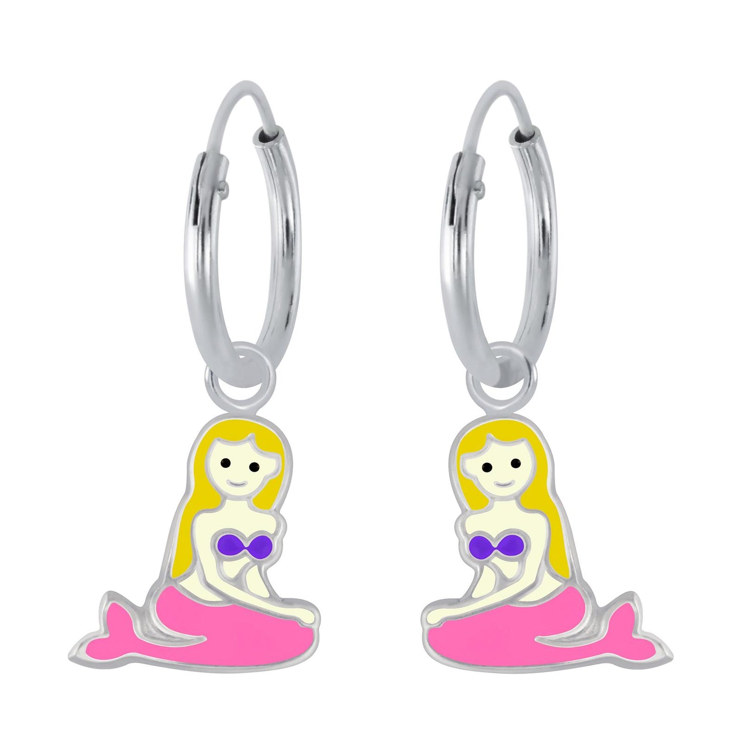 Kinder Creolen Meerjungfrauen aus 925 Silber