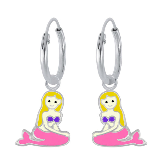 Kinder Creolen Meerjungfrauen aus 925 Silber