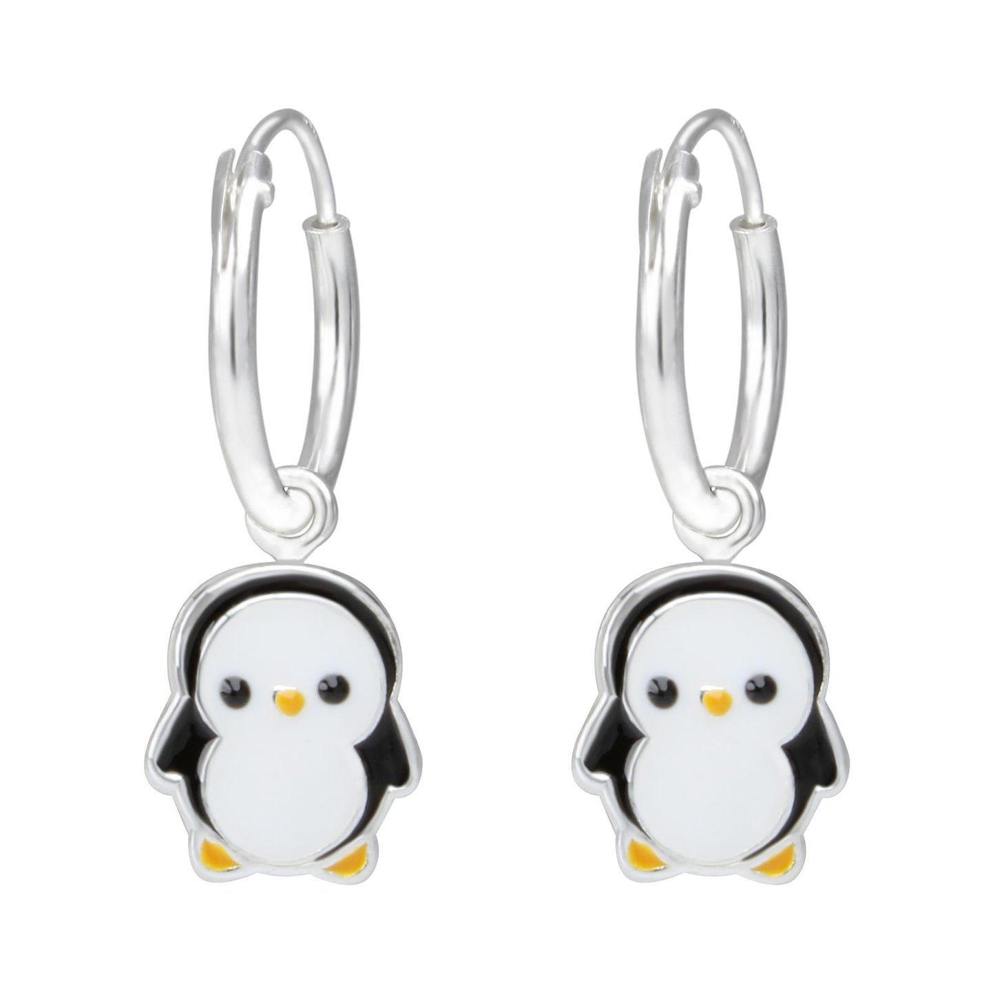 Kinder Creolen Pinguin aus 925 Silber