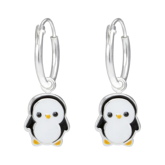 Kinder Creolen Pinguin aus 925 Silber