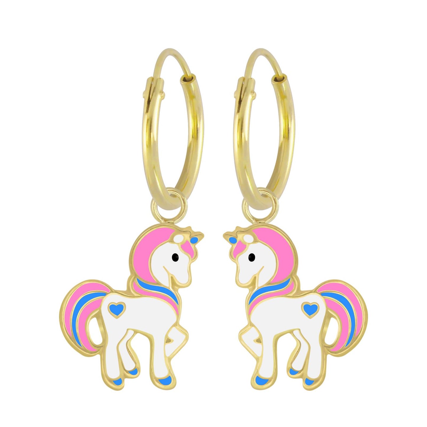 Mädchen Creolen Einhorn aus 925 Silber