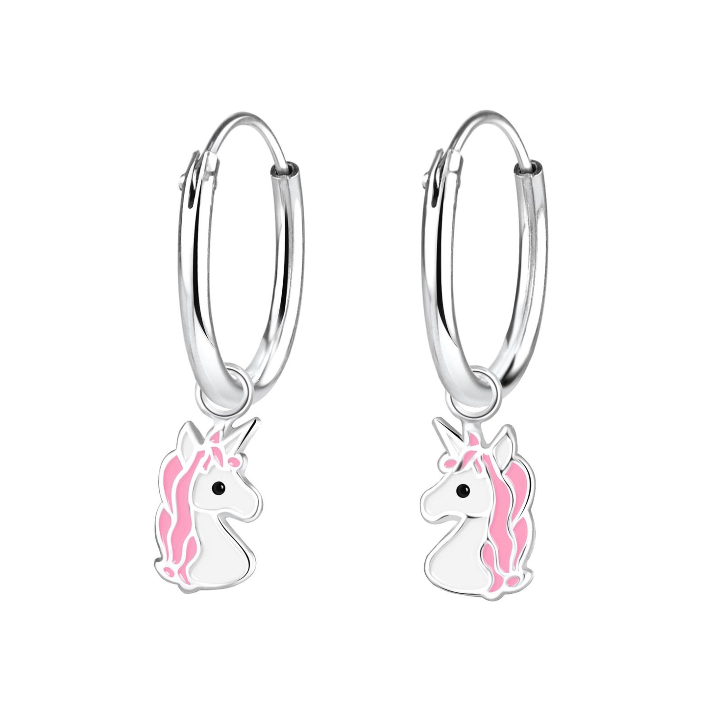 Mädchen Creolen Einhorn aus 925 Silber