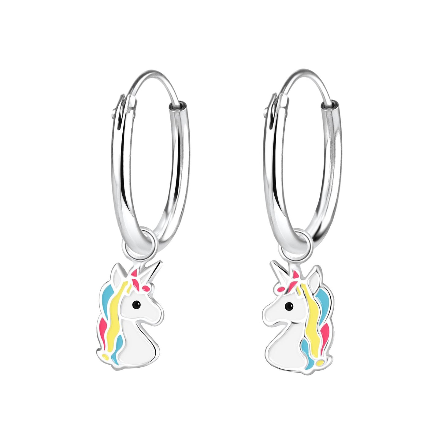 Mädchen Creolen Einhorn aus 925 Silber