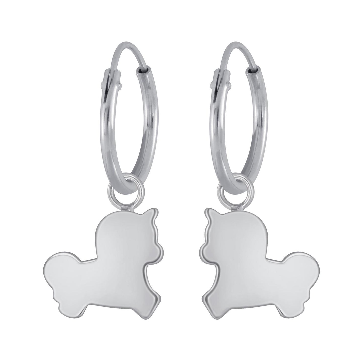 Eenhoorn oorringen voor meisjes van 925 sterling zilver.