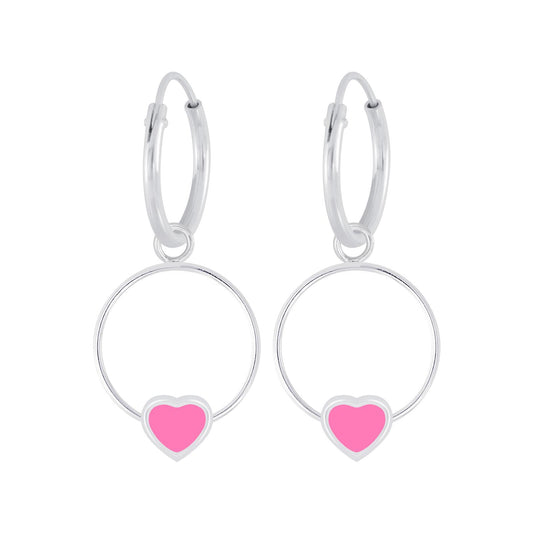 Mädchen Creolen Herz aus 925 Silber