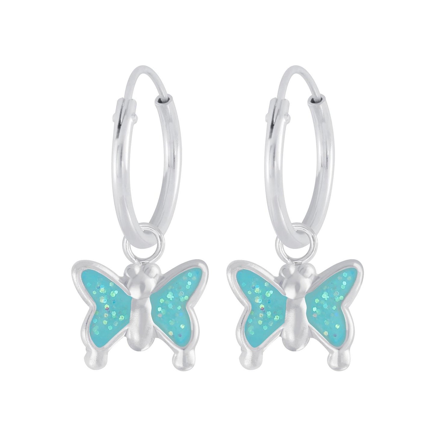 Mädchen Creolen Schmetterling aus 925 Silber