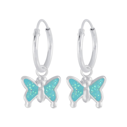 Mädchen Creolen Schmetterling aus 925 Silber