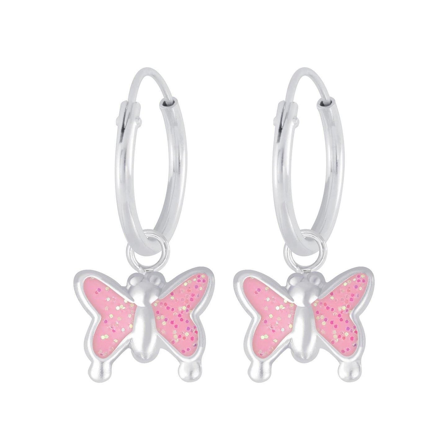 Mädchen Creolen Schmetterling aus 925 Silber