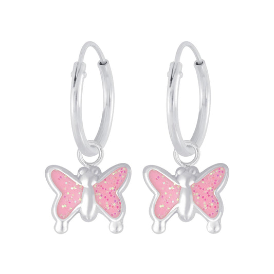Mädchen Creolen Schmetterling aus 925 Silber