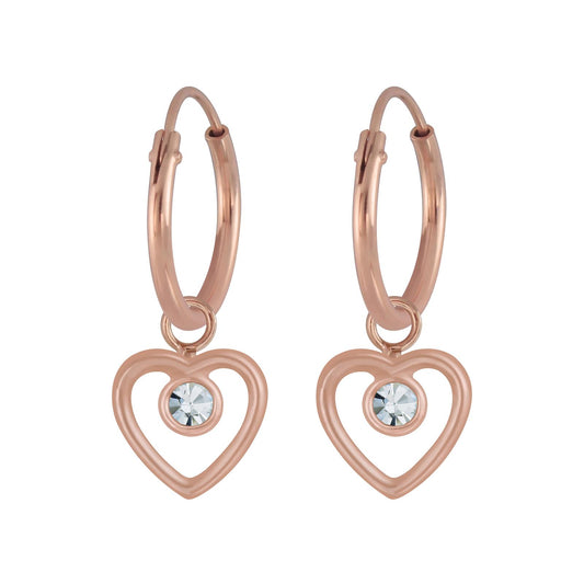 Mädchen Creolen Herz aus 925 Silber