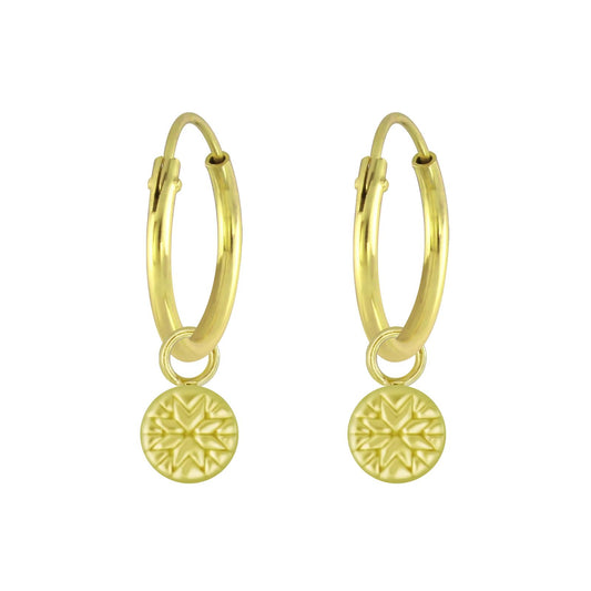 Kinder Creolen Gemustert aus 925 Silber