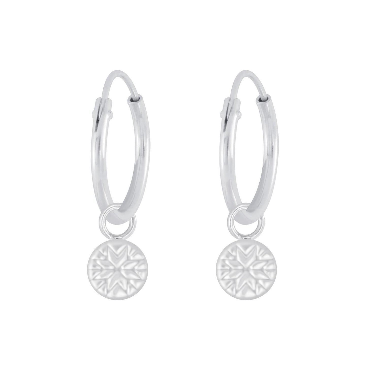 Kinder Creolen Gemustert aus 925 Silber