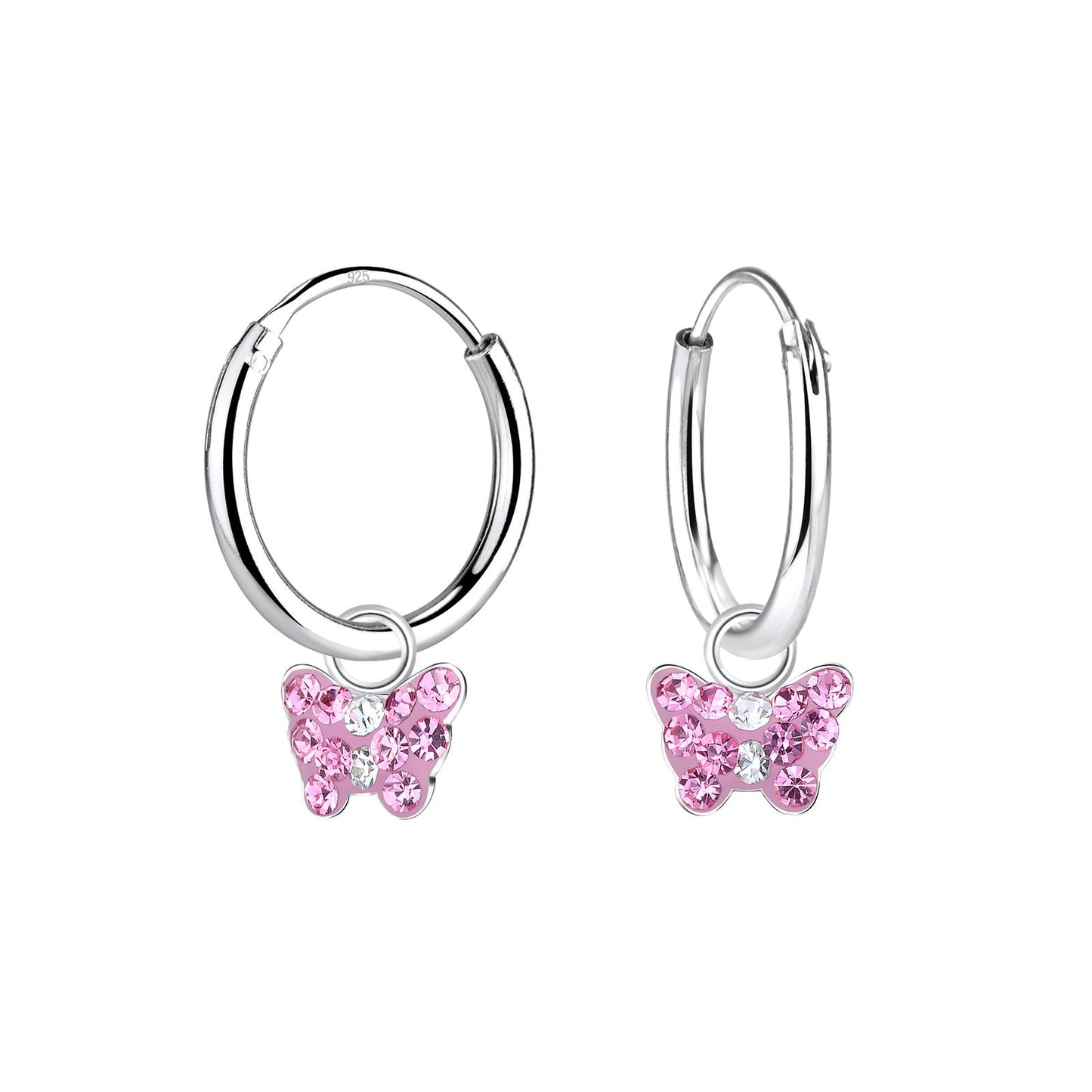 Mädchen Creolen Schmetterling aus 925 Silber