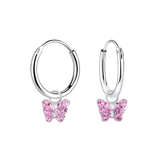 Mädchen Creolen Schmetterling aus 925 Silber