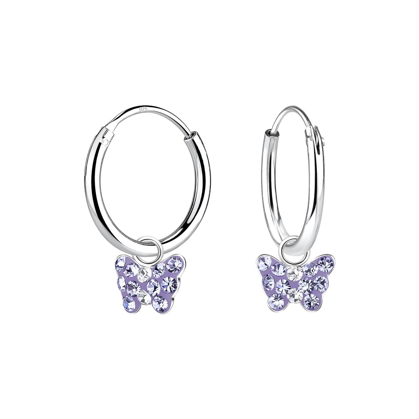 Mädchen Creolen Schmetterling aus 925 Silber