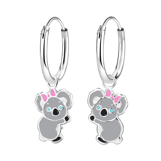 Kinder Creolen Koala aus 925 Silber