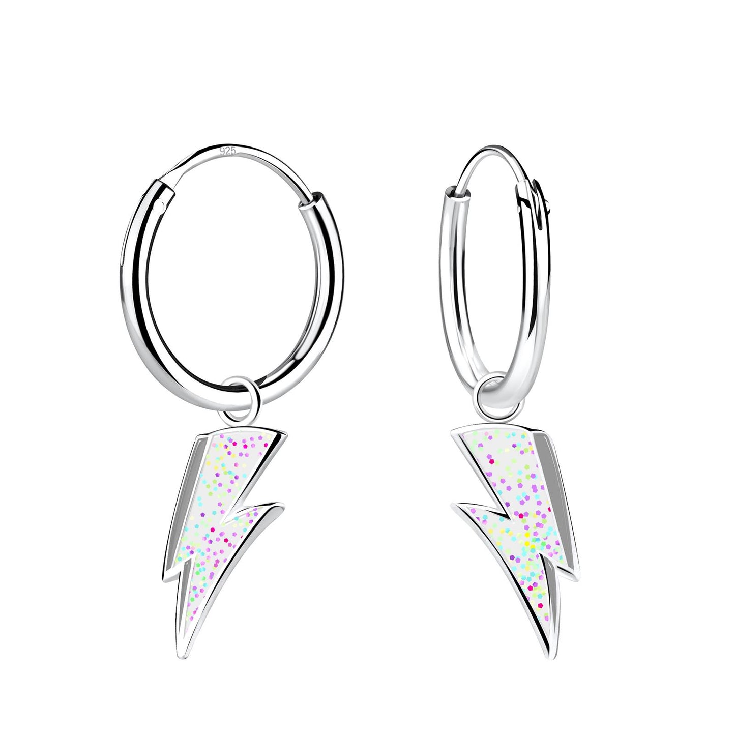 Kinderoorringen met bliksemdesign, gemaakt van 925 zilver.