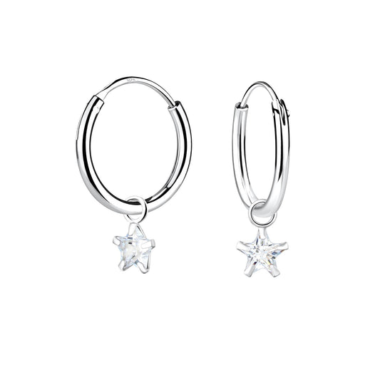 Kinder Creolen 4mm Zirkonia aus 925 Silber