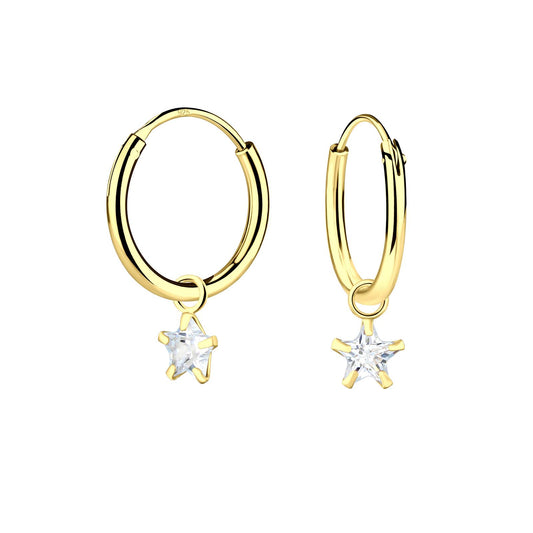 Kinder Creolen 4mm Zirkonia aus 925 Silber