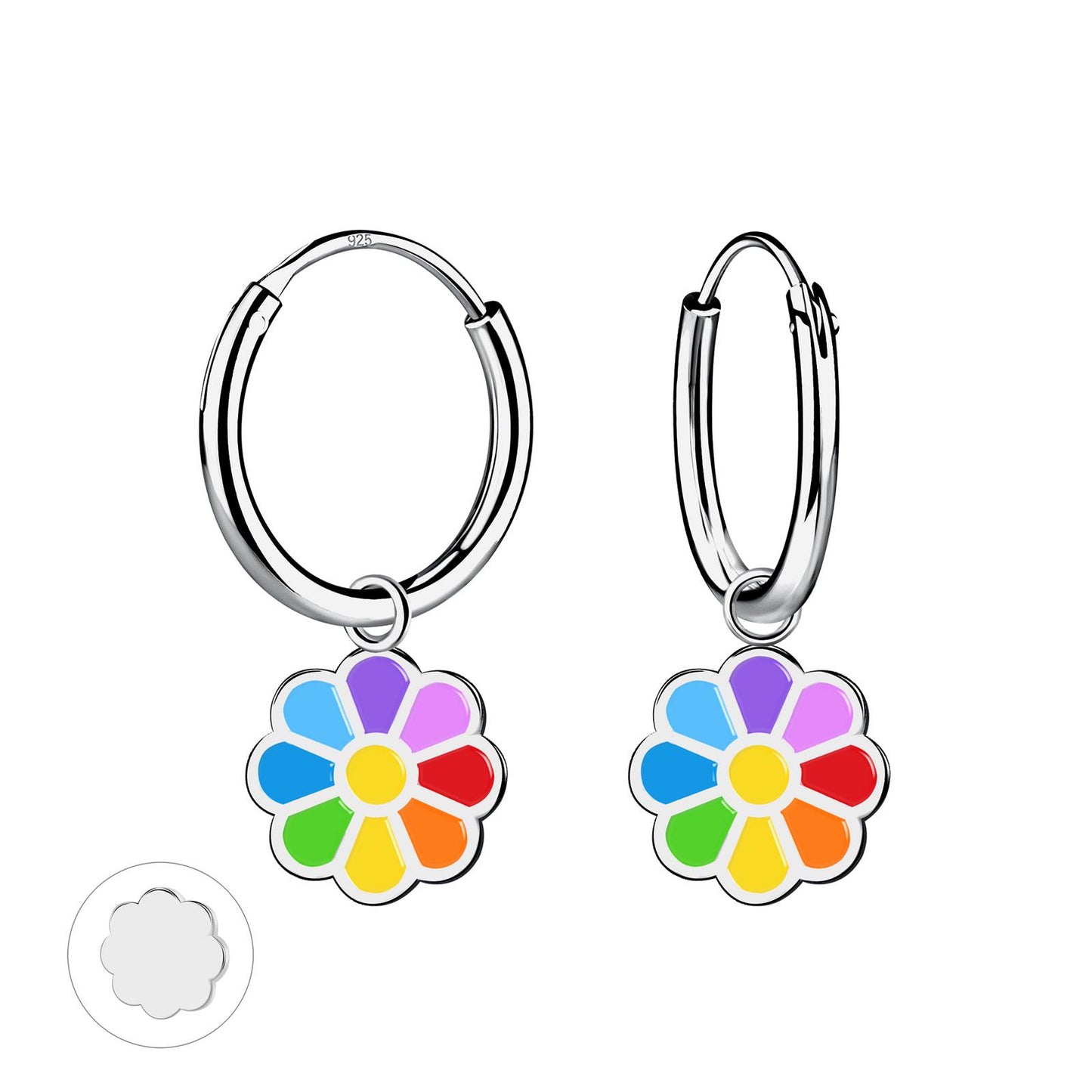 Oorbellen met bloemen voor meisjes, gemaakt van 925 zilver.