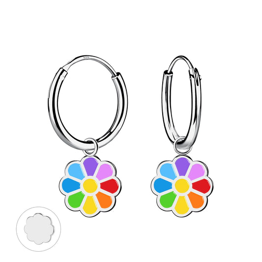 Oorbellen met bloemen voor meisjes, gemaakt van 925 zilver.